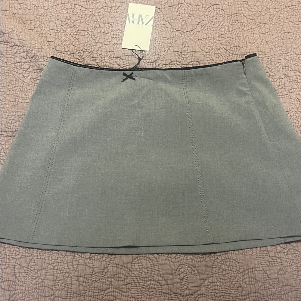 Zara Charcoal Skirt with Black Detail